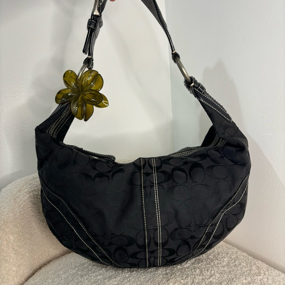 SOLD y2k coach black large hobo shoulder bag - Picture 1 of 8